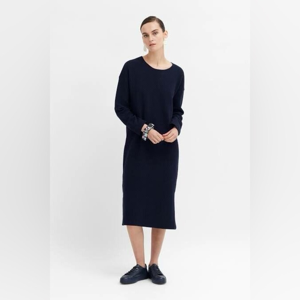 NWT $378 Elk Glenna Knit Wool Blend Dress Navy Size 6 minimalist comfort